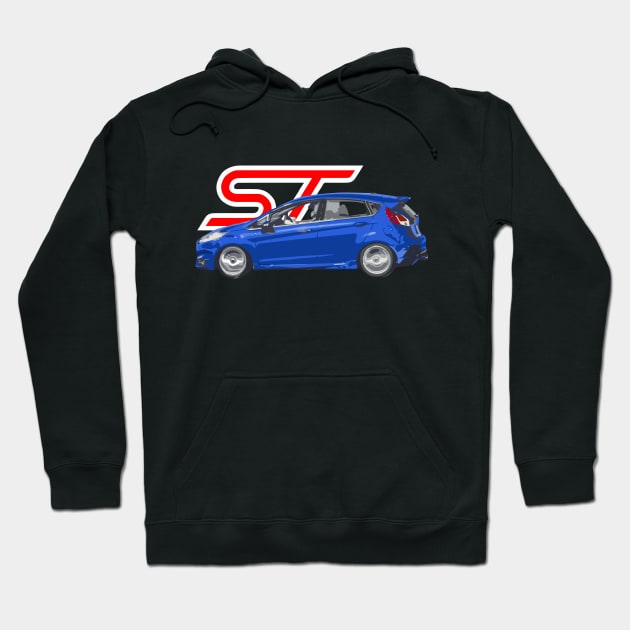 Performance Blue Ford Fiesta ST Hoodie by cowtown_cowboy